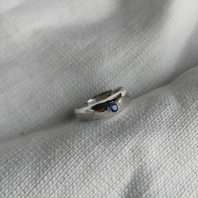 Domed Ring with 3mm Stone