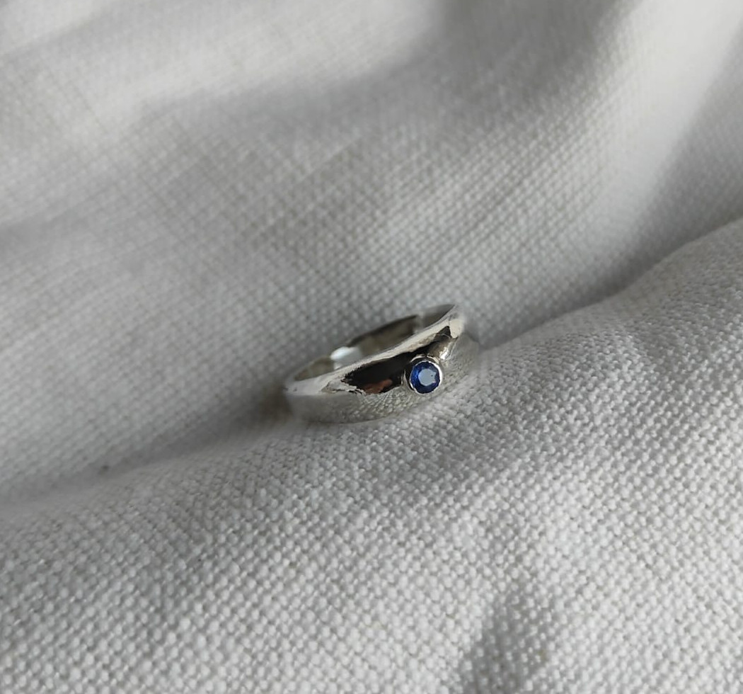 Domed Ring with 3mm Stone